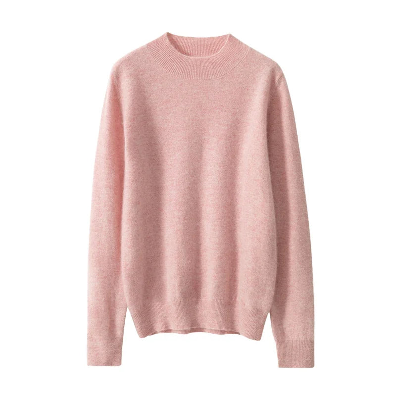 Women's Turtleneck Loose Fit Solid Color Base Layer Pullovers 2025 Long Sleeve Autumn Winter Knitted Sweater Thick Warm Jumpers