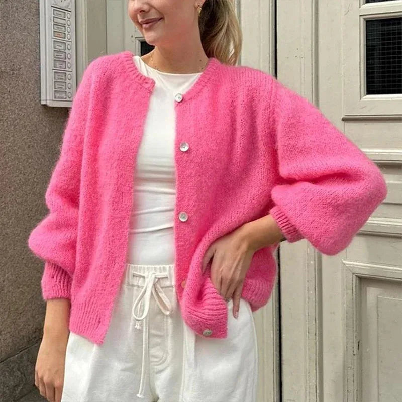 Women Chic Fashion Cardigans Spring Autumn Button-Down Knitwear Jacket Coat Preppy Y2K Vintage Knitted Sweater