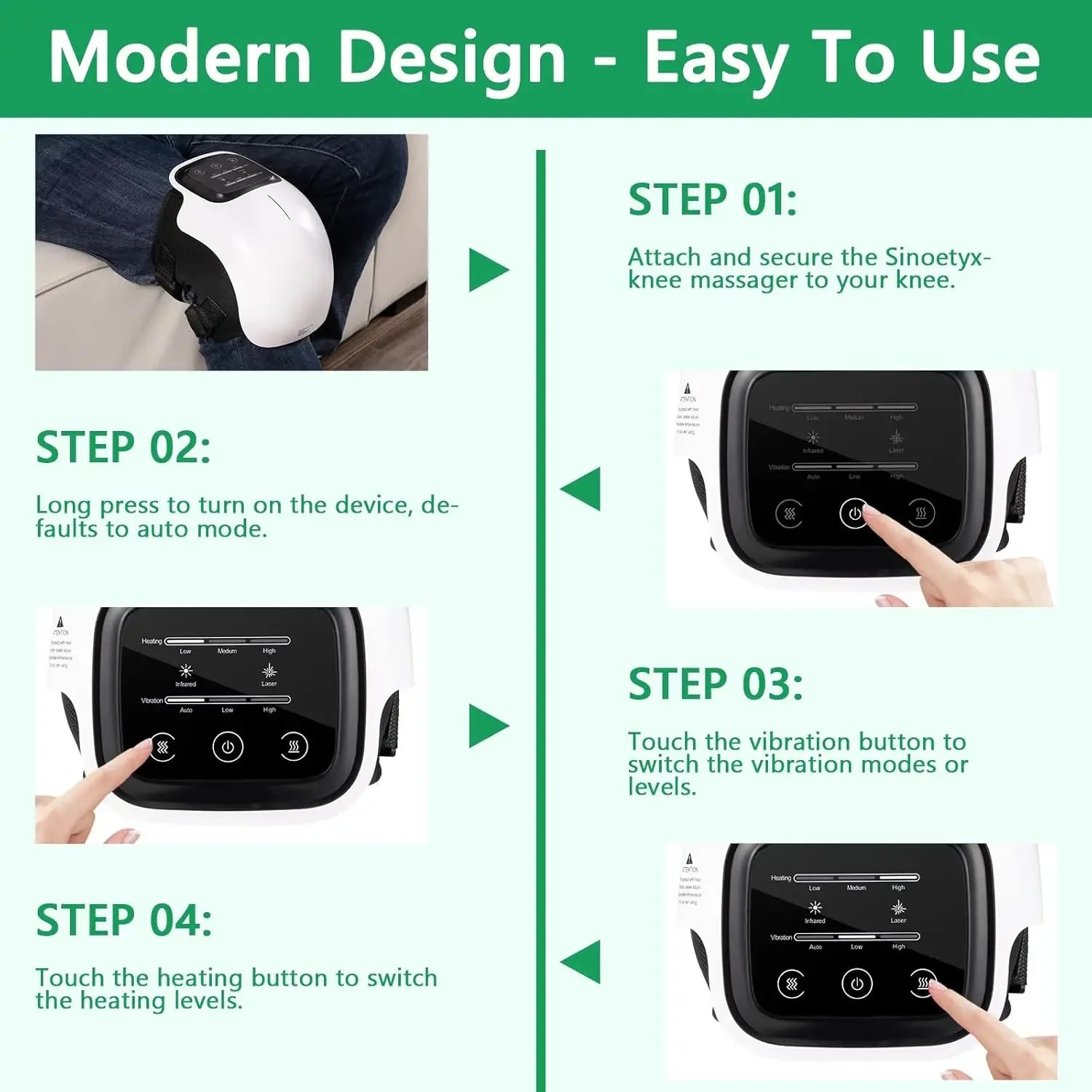 Smart Heated Knee Massager Therapy