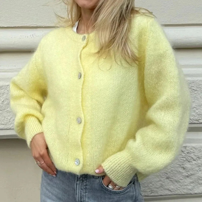 Women Chic Fashion Cardigans Spring Autumn Button-Down Knitwear Jacket Coat Preppy Y2K Vintage Knitted Sweater