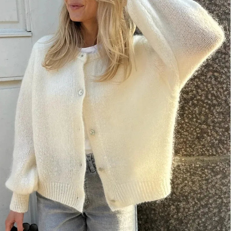 Women Chic Fashion Cardigans Spring Autumn Button-Down Knitwear Jacket Coat Preppy Y2K Vintage Knitted Sweater