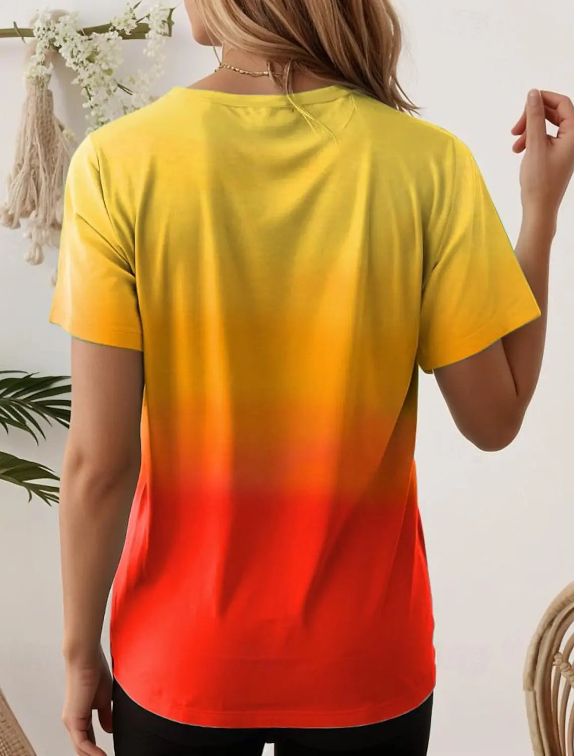 Women's T-Shirts For Women 3d Gradient Print Tees Casual Street Femalewear Summer Oversized T-Shirt Fashion Lady Y2k Clothing