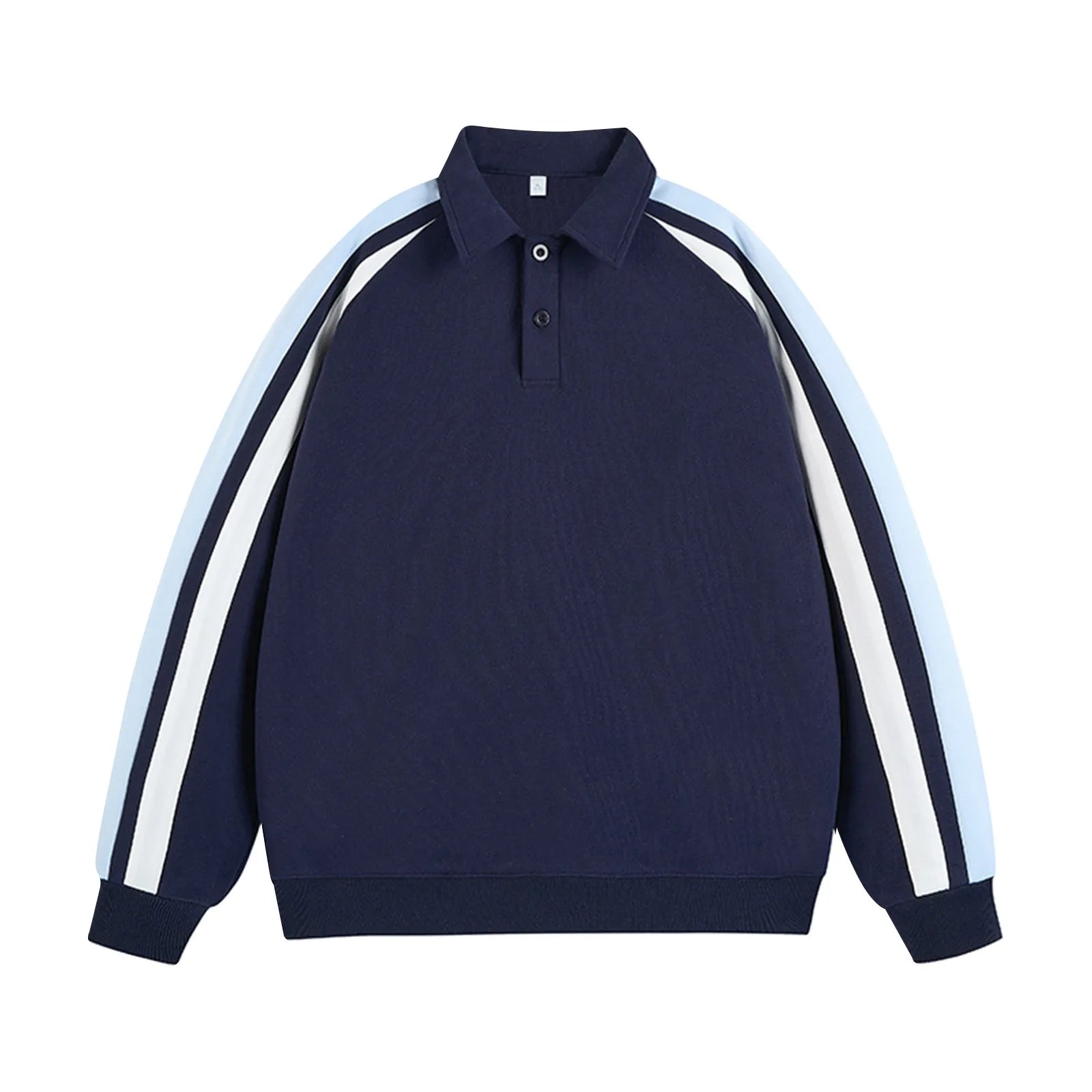 Sweatshirts Patchwork Women Preppy Style Basic Sweatshirt Long Sleeve Turn-Down Collar Harajuku Fashion Casual Pullover Tops