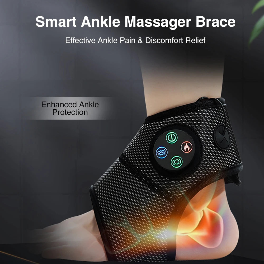 Electric Ankle Foot Massager Vibration Hot Compress Smart Air Pressure Multifunctional Brace Support Relaxation Treatments